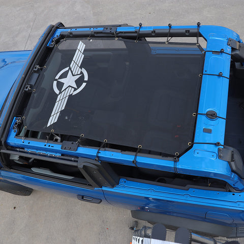 For 2021+ Ford Bronco Car Roof Top Mesh Sun Shade Cover Net