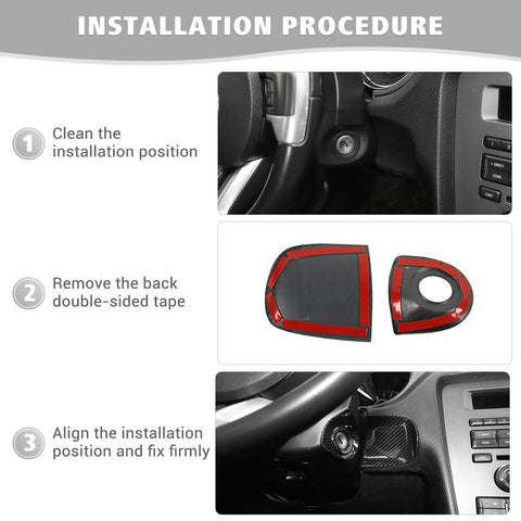 Car Engine Start Stop Ignition Decor Cover Key Jack Trim For Ford Mustang 2010-2014 Accessories | CheroCar