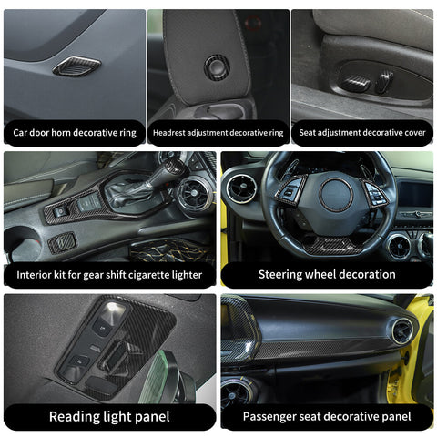 For 2017+ Chevy Camaro Interior Dashboard Panel Decor Cover Trim Kit