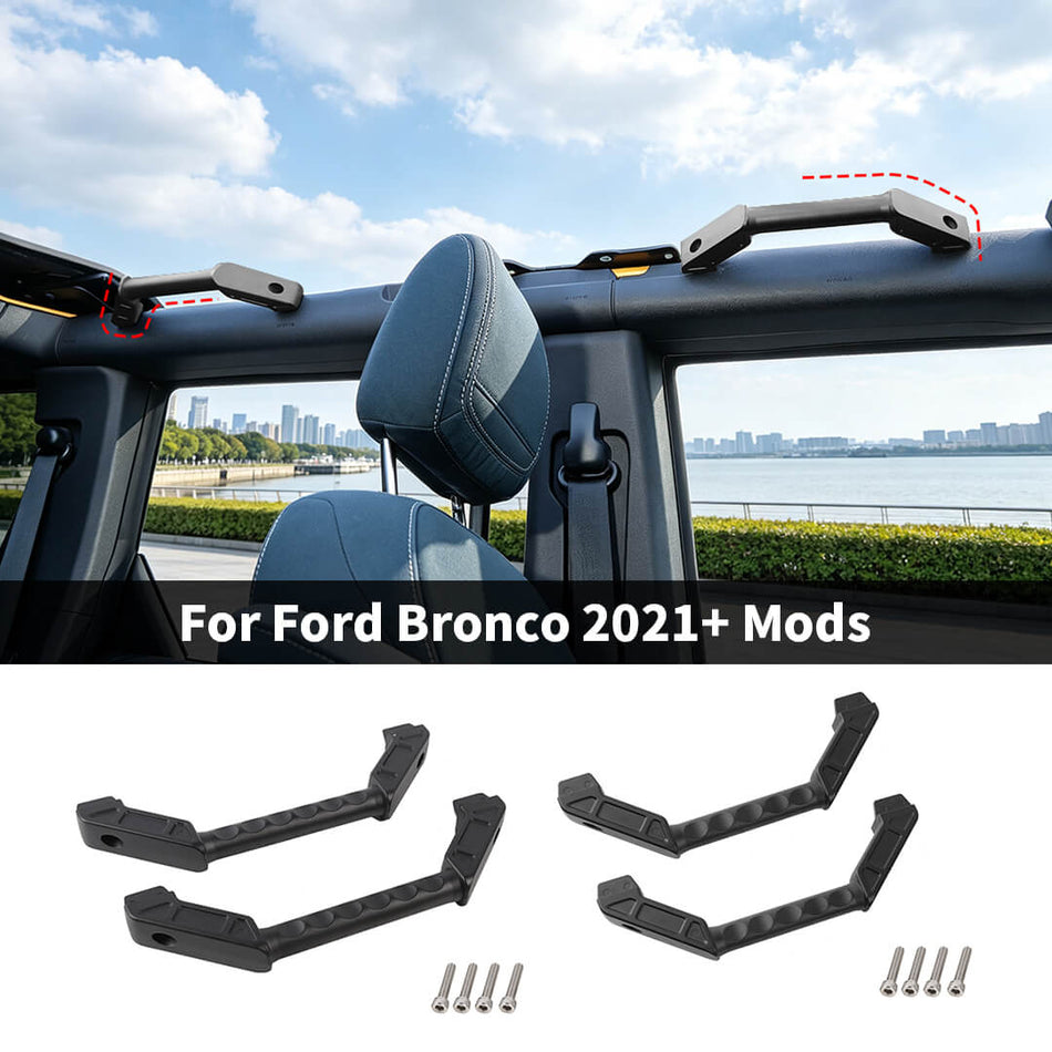 For 2021+ Ford Bronco Interior Car Top Roll Bar Mount Grab Handles Accessories
