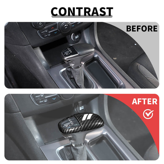 For Dodge 2015+ Charger/Challenger/ 2018+ Durango Interior Gear Shift Knob Decor Cover Trim Carbon Fiber