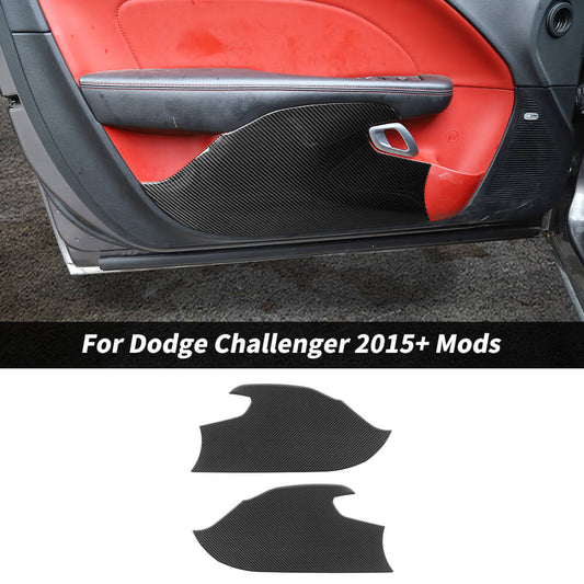 For 2015+ Dodge Challenger Inner Door Kick Panel Trim Decor Sticker Cover