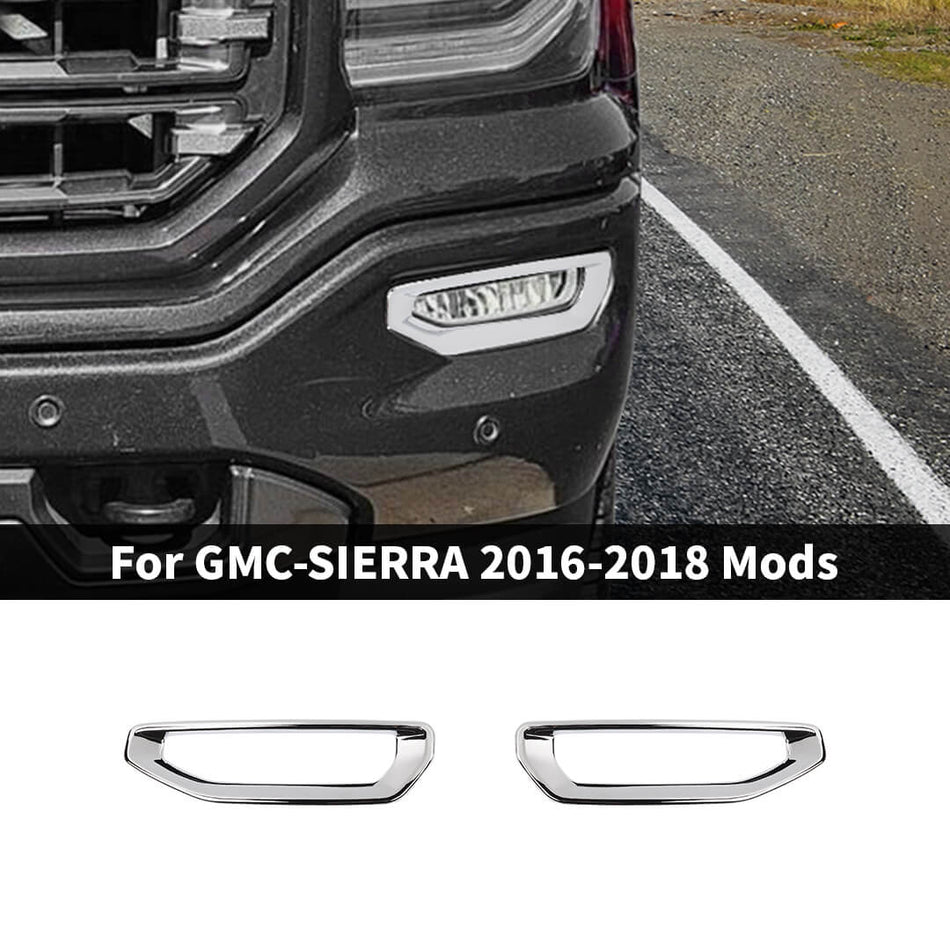 For GMC-SIERRA 2016-2018 Front Bumper Fog Light Lamp Cover Trim (2 pcs)