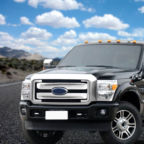 For 2011-2016 Ford F250/F350/F450/F550 Exterior Front Mesh Grille Trim Cover