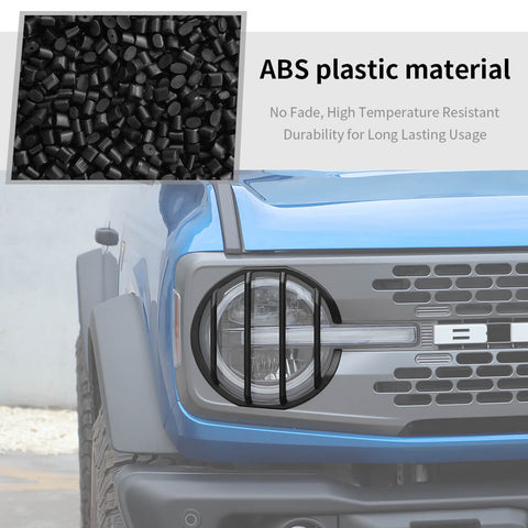 For 2021+ Ford Bronco Front Headlight Light Lamp Trim Guard Cover Frame