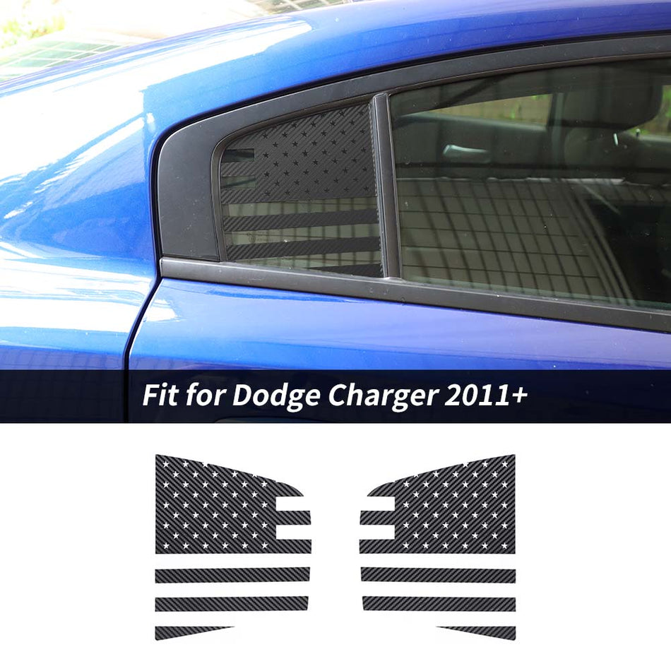 For 2011+ Dodge Charger Rear Window Triangle Glass Sticker Cover