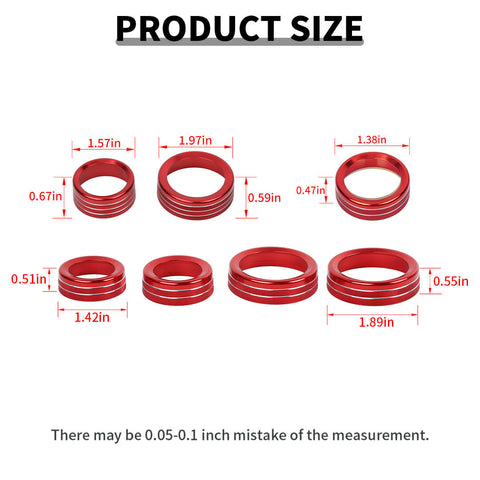 For 2021+ Ford F 150 Air Conditioner Headlight 4WD Trailer Switch Knob Tring Ring Kit