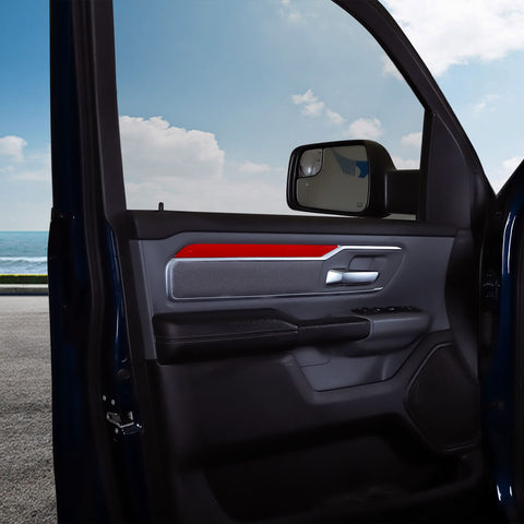 For 2018+ Dodge RAM Interior Car Door Decoration Strips Trim Cover