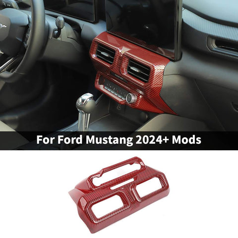 For Ford Mustang 2024-2025 Red Mustang Center Console Air Vent Outlet Frame Cover