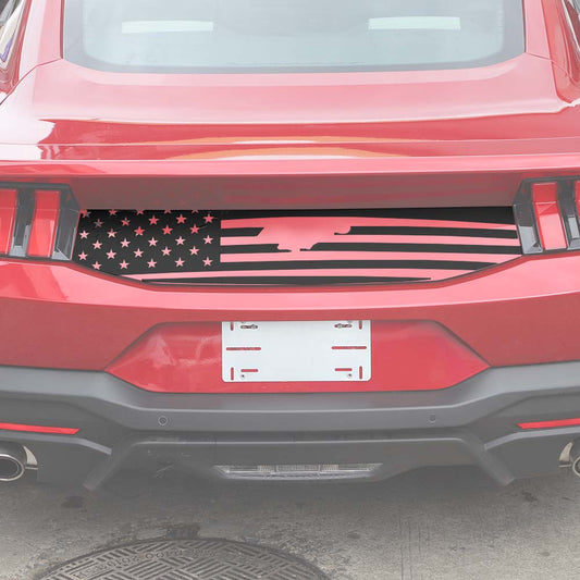 For 2024+ Ford Mustang Rear Door Trunk Logo Sticker Decal Cover US Flag