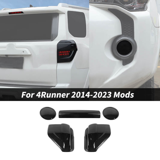 For 2014-2023 4Runner Smoked Black Front Fog Light Taillight High Brake  Lamp Cover Trim Kit