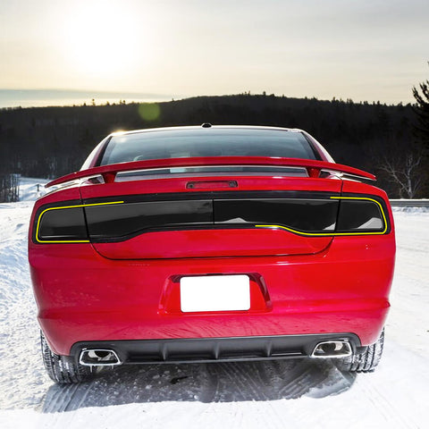 For 2011-2014 Dodge Charger Smoked Rear Taillight Backlight Lamp Decor Cover Trim