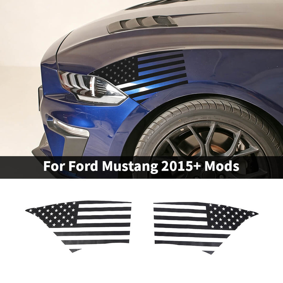For 2015+ Ford Mustang Front Side Leaf Board Sticker Trim Cover (2 pcs)