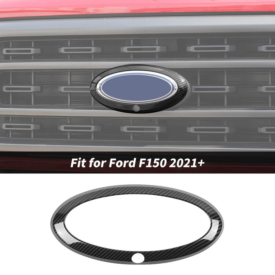For 2021+ Ford F150 Grille Center Logo Emblem Badge Ring Cover Trim With Camera Hole