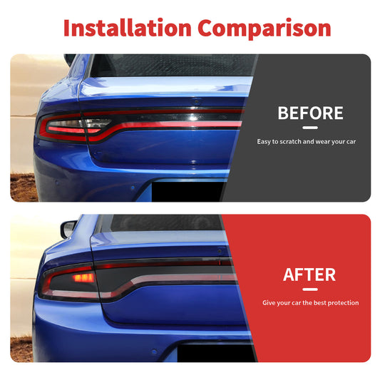 For 2015+ Dodge Charger Smoked Black Headlight Taillight Wheel Eyebrow Cover Trim