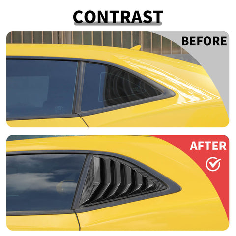 For 2008-2015 Chevy Camaro Rear Window Louvers Air Vent Cover Blinds Trim