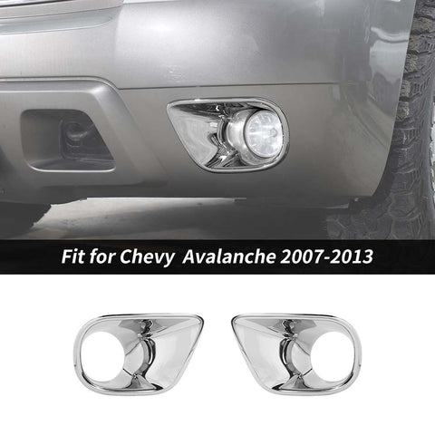 Front Fog Light Cover Fog Lamp Frame Trim For Chevy Avalanche 2007-2013 Accessories | CheroCar