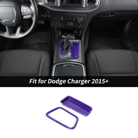 Gear Shift Trim Bezels Frame Storage Tray Box Decor For Dodge Charger 2015+ Accessories | CheroCar