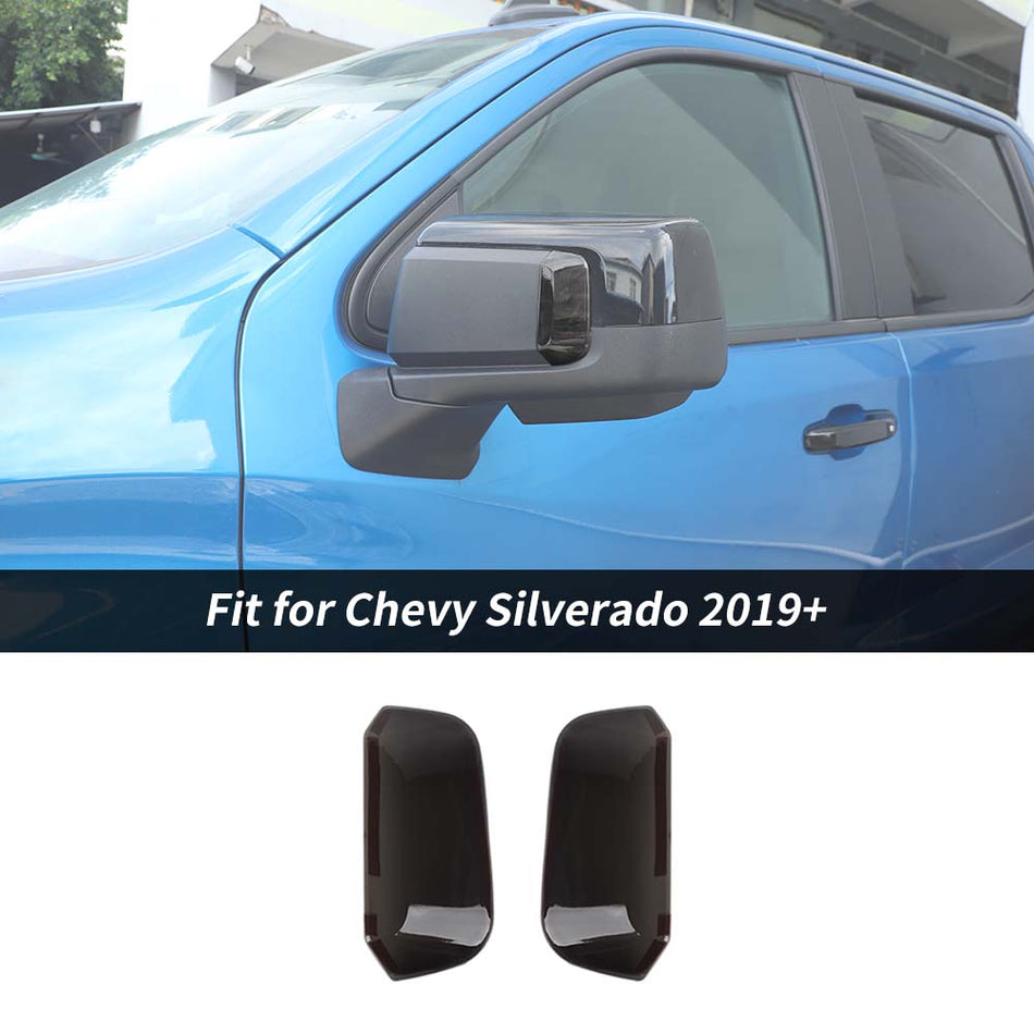 For 2019+ Chevy Silverado/GMC Sierra Side View Mirror Turn Signal Light Panel Decor Trim Smoked Black