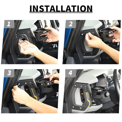 For 2021+ Ford Bronco A-Pillar Handle Water Cup Mount Bracket Holder Stand