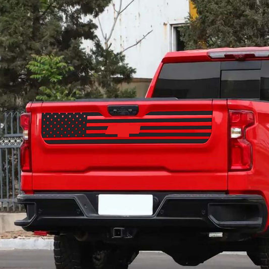 American Flag Truck Tailgate Vinyl Decal USA Sticker For Chevy Silverado 2019+ Accessories | CheroCar