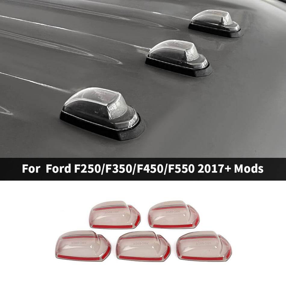 For 2017+ Ford F250/F350/F450/F550 Car Roof Top Marker Light Cover Trim (5 pcs)