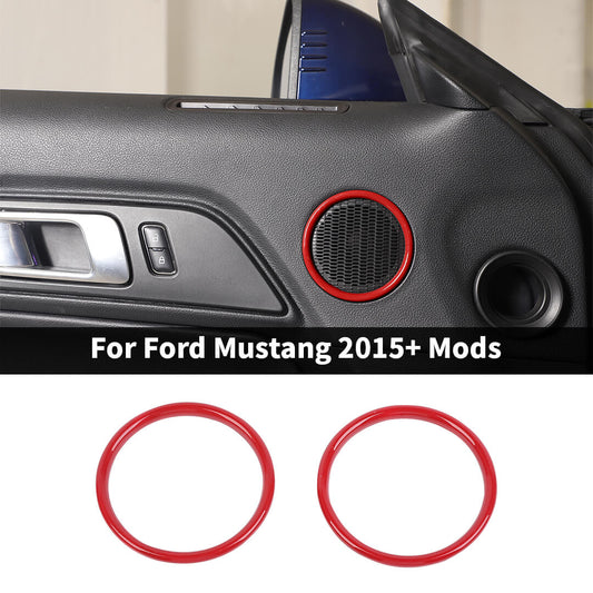 For 2015+ Ford Mustang Inner Car Door Speaker Ring Horn Trim Cover (2 pcs)