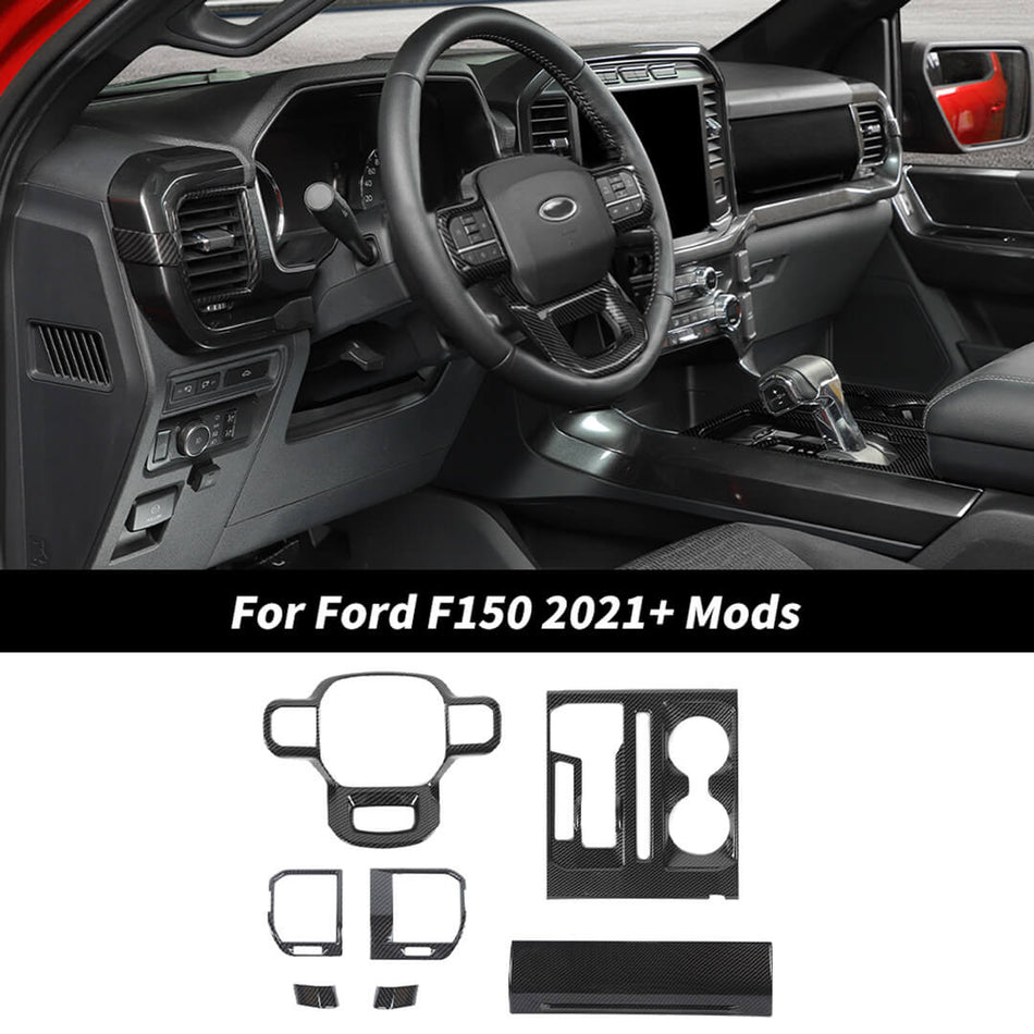 For 2021+ Ford F150 Interior Center Console Trim Cover Kit (7 pcs)