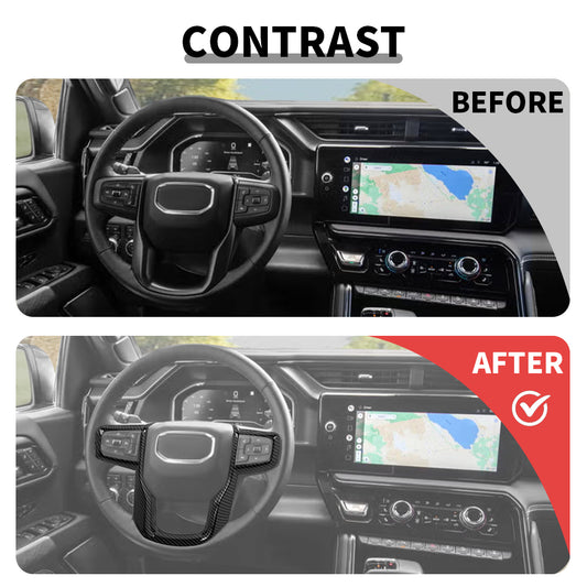 For 2019+ GMC Sierra Steering Wheel Trim Cover