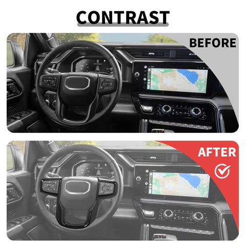 For 2019+ GMC Sierra Steering Wheel Trim Cover