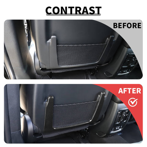 For 2011+ Dodge Durango Seat Back Storage Mesh Bag Frame Cover Trim