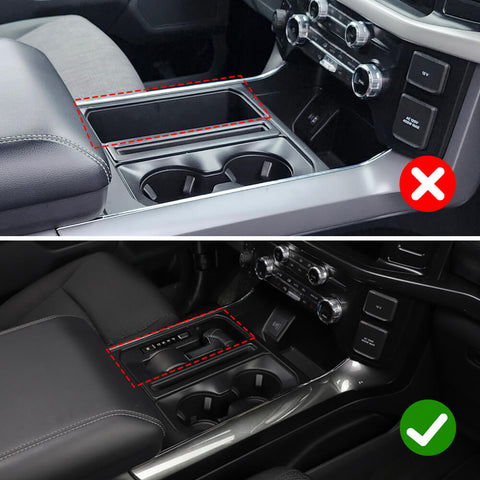 For 2021+ Ford F150 Central Control Gear Shift Cup Holder Panel Trim