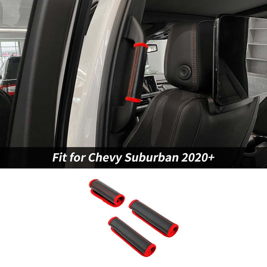 A/B Pillar Handle Protect Leather Cover For Chevy Suburban 2020+/Tahoe /GMC Yukon 2021+ Accessories | CheroCar