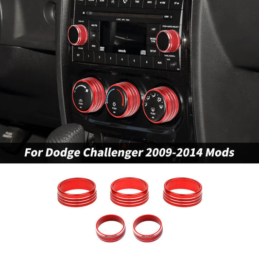 For 2009-2014 Dodge Challenger Air Conditioner & CD Switch Knob Trim Ring