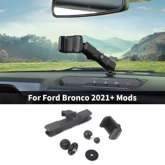 For 2021+ Ford Bronco Center Console Dashboard Mount Phone Holder Bracket Stand