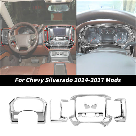 For 2014-2017 Chevy Silverado/GMC Sierra Console Dash Display Meter Cover Trim Kit