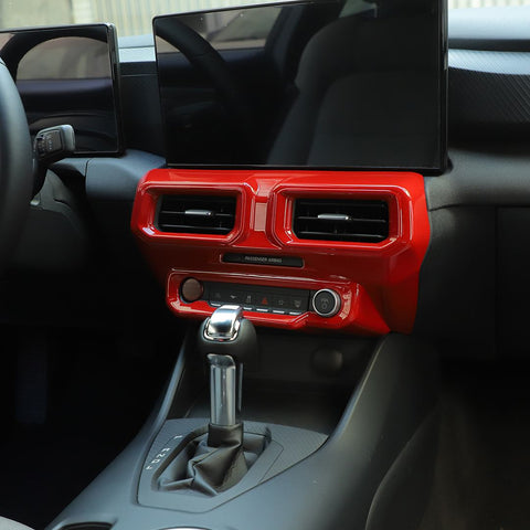 For Ford Mustang 2024-2025 Red Mustang Center Console Air Vent Outlet Frame Cover