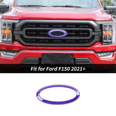 Front Grille Logo Emblem Badge Ring Trim For Ford F150 2021+ Accessories (no Camera) ｜CheroCar