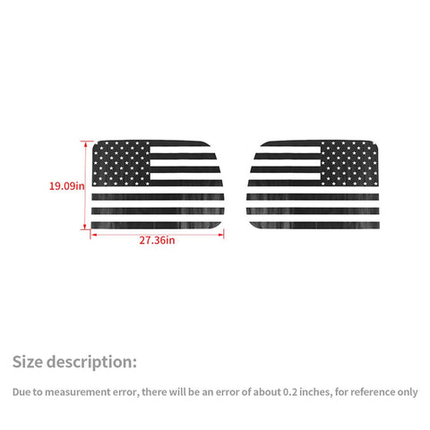 Rear Car Window USA Flag Stickers Decor For Chevy Avalanche 2007-2013/GMC Sierra 2014-2018 Black Accessories | CheroCar