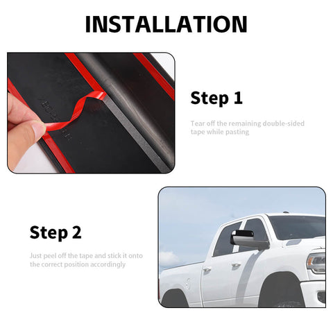 For 2018+ Dodge Ram Towing Mirror Top Half Cover Trim W/Turn Signal Cut-Outs