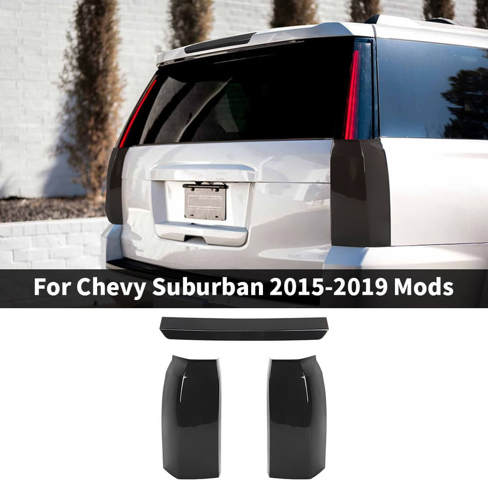 For 2015-2019 Chevy Suburban/Tahoe Rear Tail Light High Brake Lamp Cover Trim Kit (3 pcs)
