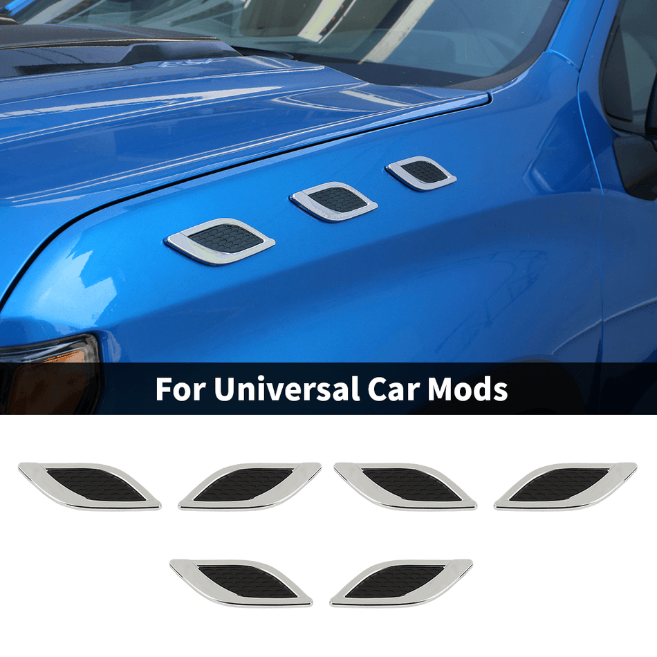 For Universal Car Exterior Hood Side Fender Board Trim Cover (6 pcs)