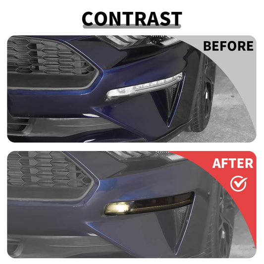 For 2018-2023 Ford Mustang Front Fog Light Lamp Cover Trim Decor Bezels