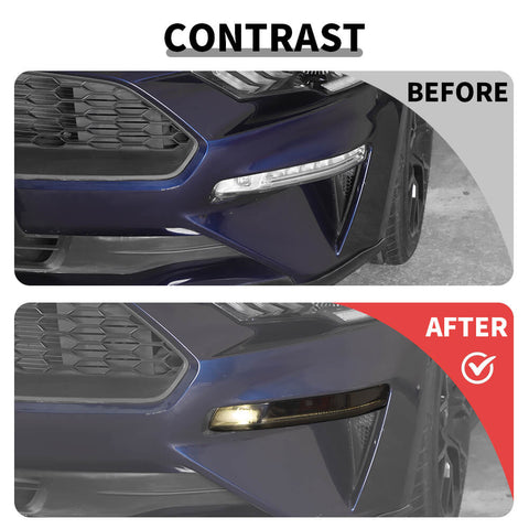 For 2018-2023 Ford Mustang Front Fog Light Lamp Cover Trim Decor Bezels