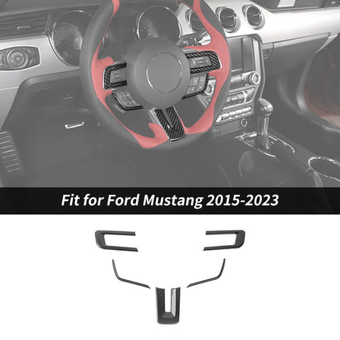 For 2015-2023 Ford Mustang Car Steering Wheel Trim Decor Cover