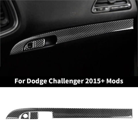 For 2015+ Dodge Challenger Interior Center Console Copilot Storage Box Handle Decor Strip Trim Cover