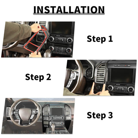 For 2015-2020 Ford F150 9 x Inner Central Control Decor Cover Trim