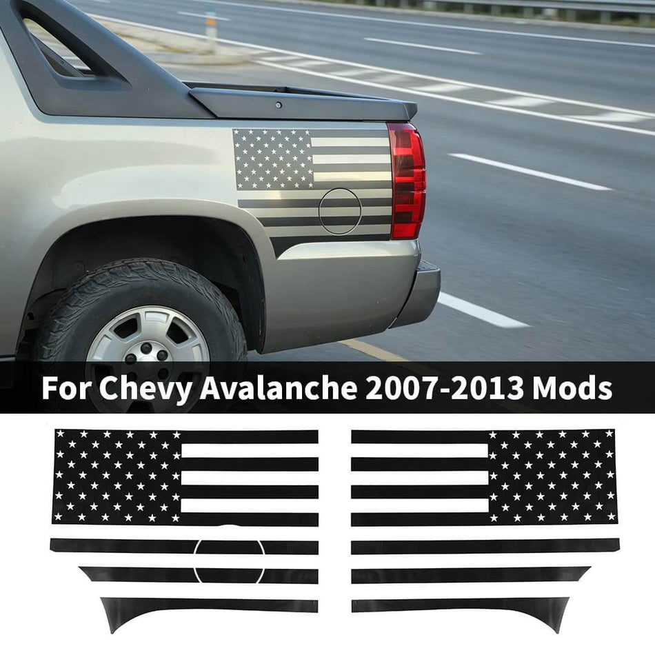 For 2007-2013 Chevy Avalanche Exterior Rear Side Leaf Board Sticker Trim Cover (2 pcs)