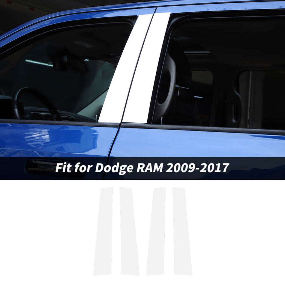 For 2009-2017 Dodge Ram Stainless Steel Window Polished Chrome Pillar Post Trim