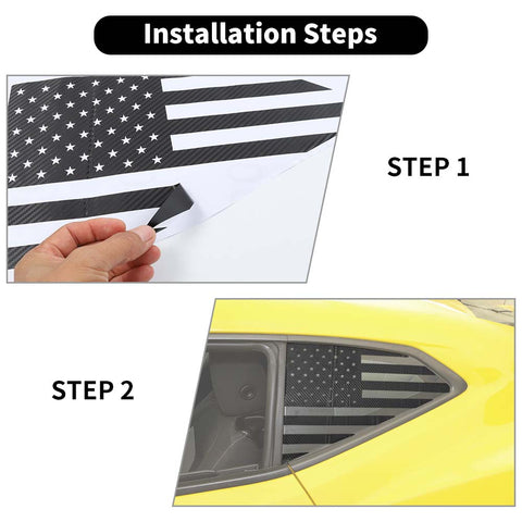 Rear Quarter Window Sticker Trim For Chevy Camaro 2017+ US Flag Accessories | CheroCar